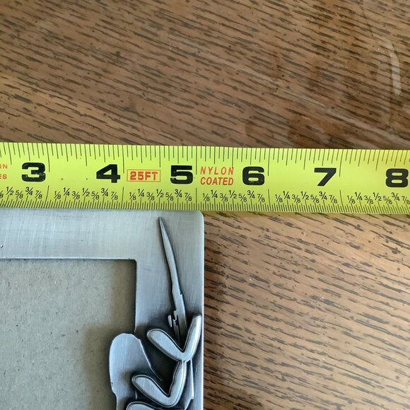 Football-Themed Picture Frame 7"x5" Metal 6" X 4" Photo Stand & Football - Picture 4 of 6